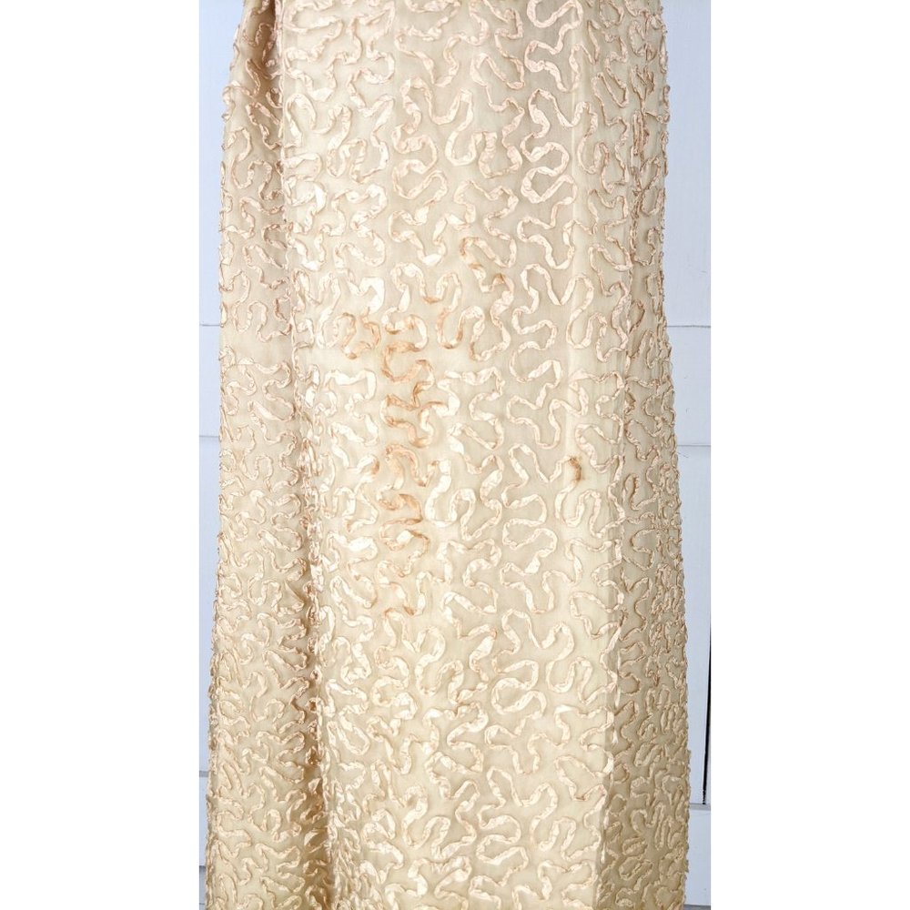 Vintage Harry Keiser champagne ribbon empire waist formal cocktail dress - Picture 8 of 8